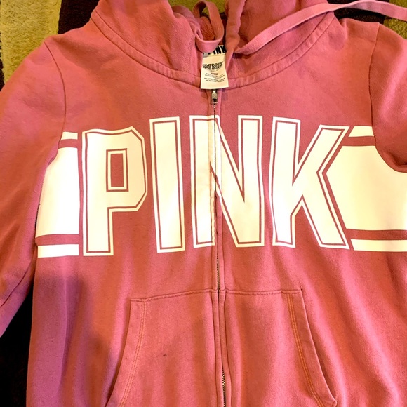 PINK baby pink large zip up sweater - Picture 2 of 3